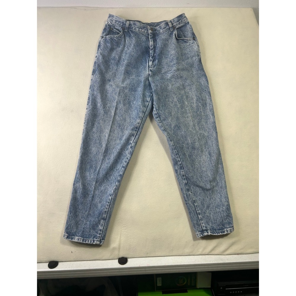 Vintage Acid Wash High Waisted Mom Jeans Blue Tapered Leg Denim 80s 90s‎ Womens